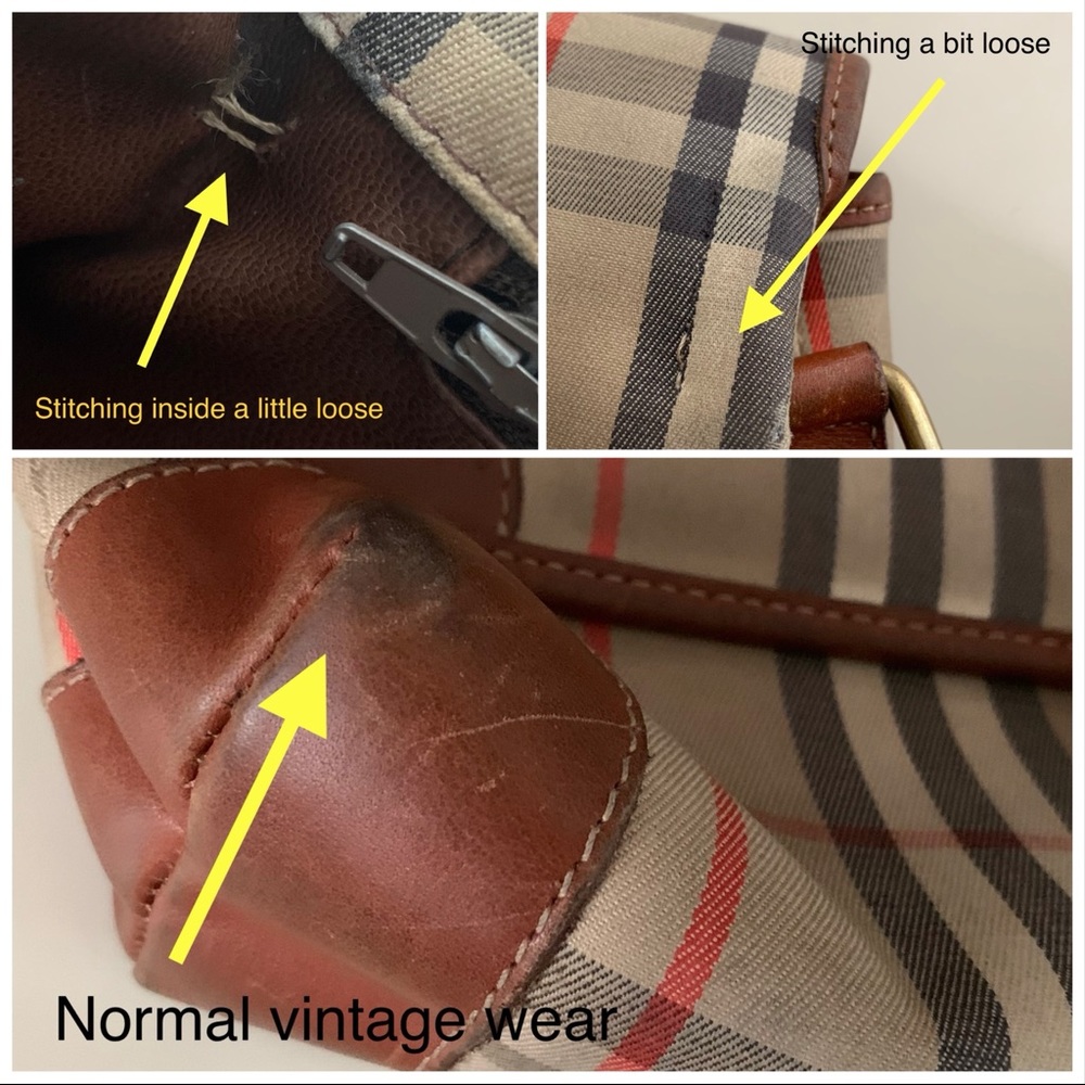 🚫SOLD•E🅱️🅰️Y🚫 Authentic Vintage Burberry Haymarket Check Crossbody Bag - Picture 11 of 13